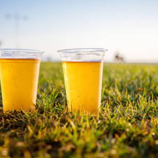 Cold beer on grass